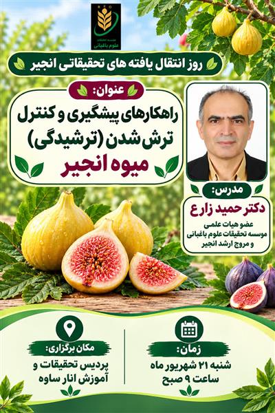 برگزاری دوره آموزشی راهكارهای پیشگیری و كنترل ترش شدن(ترشیدگی) میوه انجیر